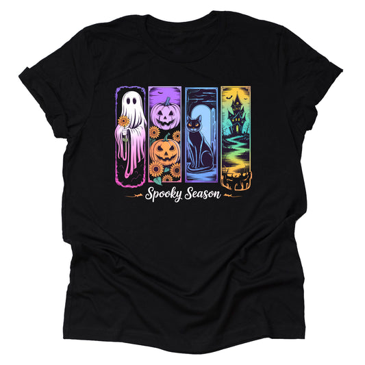 Spooky Season neon strokes Halloween glow printed graphic shirt tee