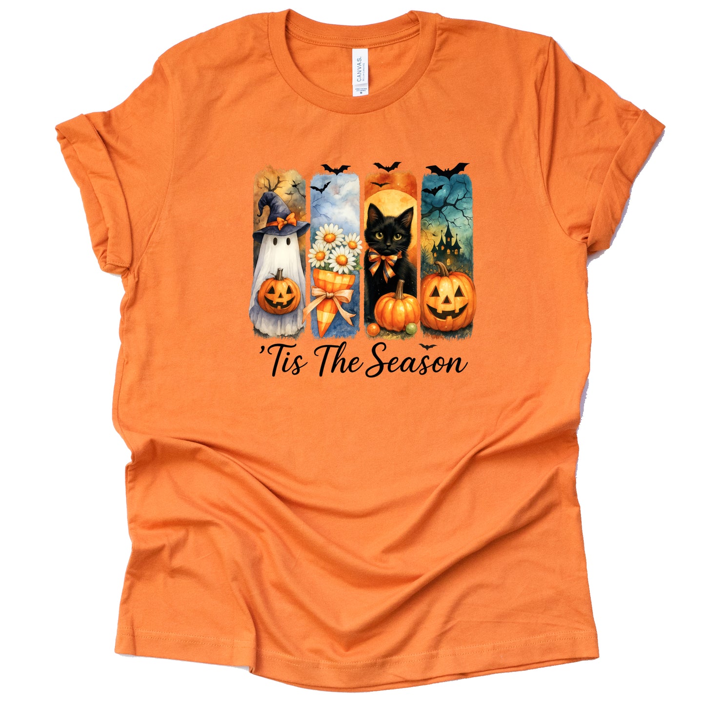 Spooky Season Tis The Season Halloween brush stroke printed graphic shirt tee