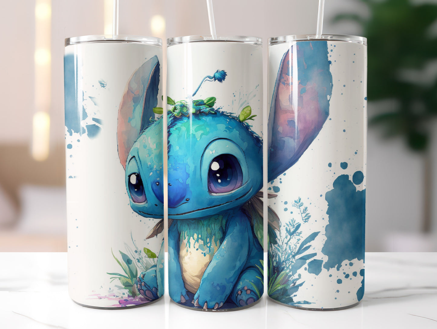 Disney Stitch Insulated Tumbler with Lid & Straw | Reusable Mug
