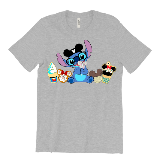 Stitch Snacks Valentine Shirt Casual Graphic Tee