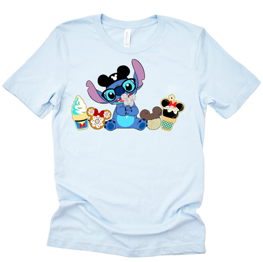 Stitch Snacks Valentine Shirt Casual Graphic Tee