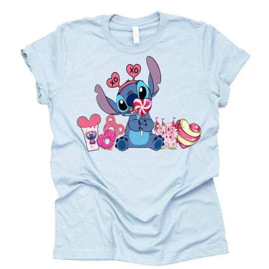 Stitch Snacks Shirt Casual Short Sleeve Tee