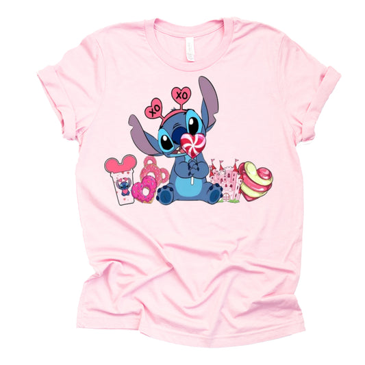 Stitch Snacks Shirt Casual Short Sleeve Tee