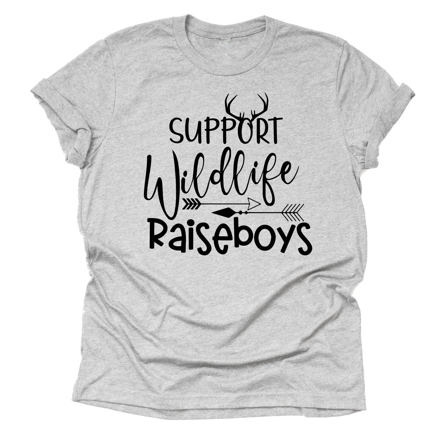 Support Wildlife Raise Boys T-Shirt | Cute Letter Print
