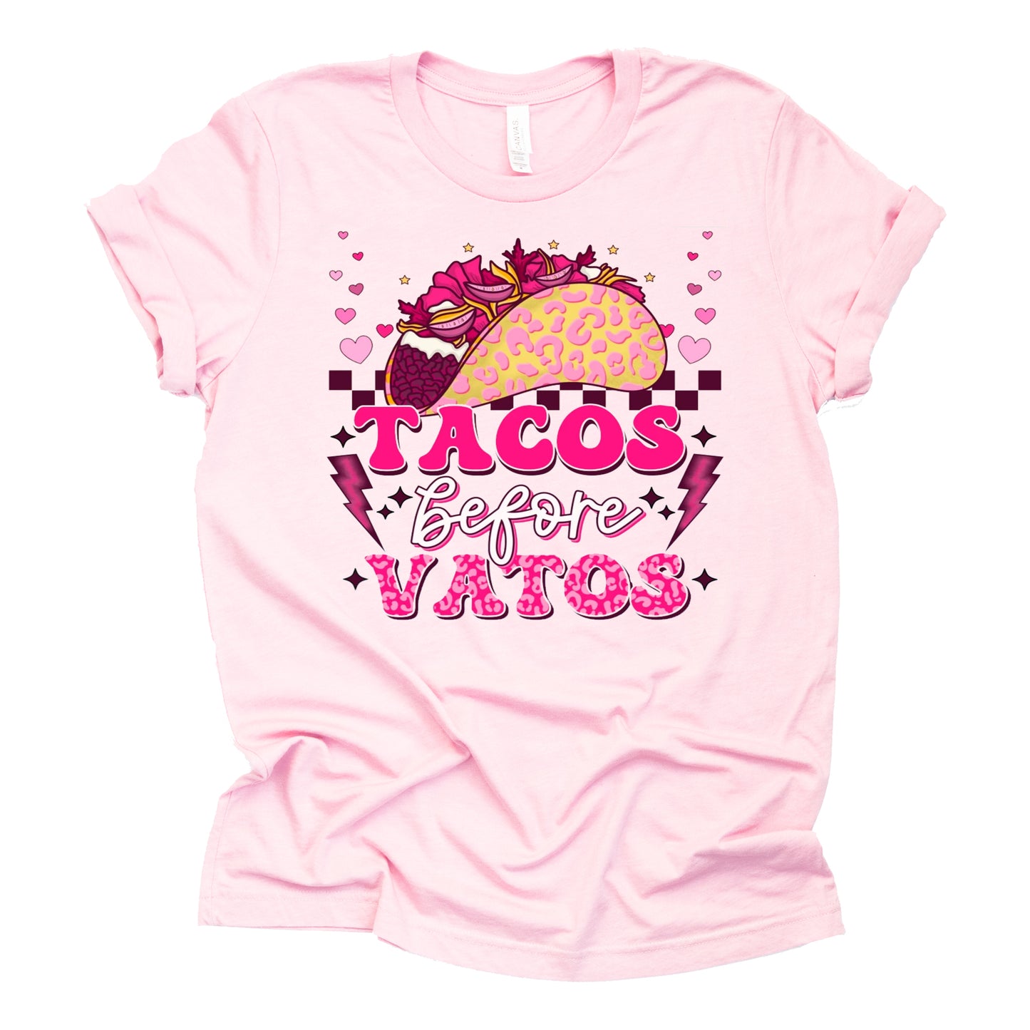 Tacos Before Vatos Valentine Graphic Casual Shirt