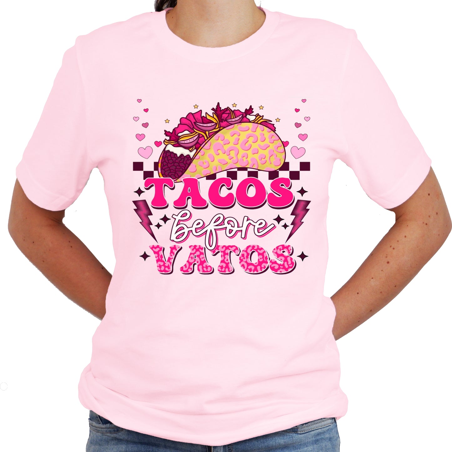 Tacos Before Vatos Valentine Graphic Casual Shirt