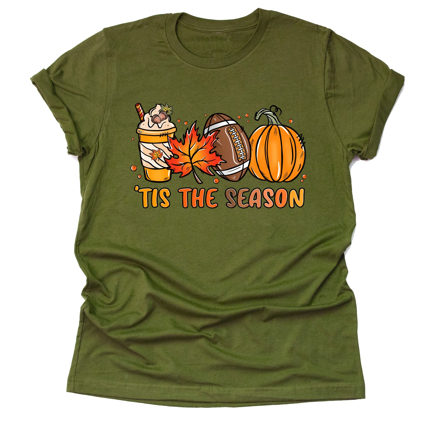 'Tis The Season Football Pumpkin Casual T-Shirt