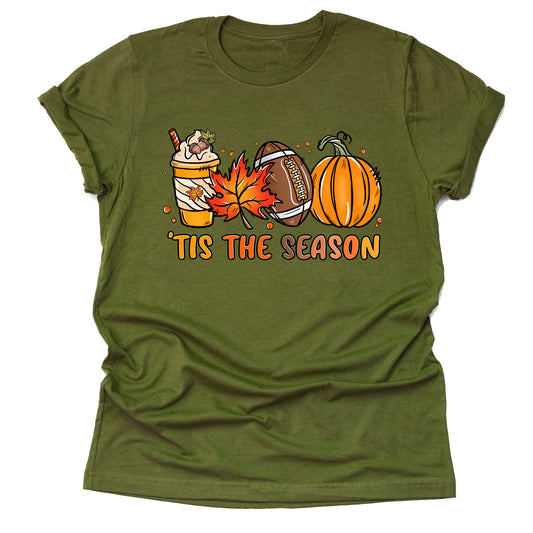 'Tis The Season Football Pumpkin Casual T-Shirt