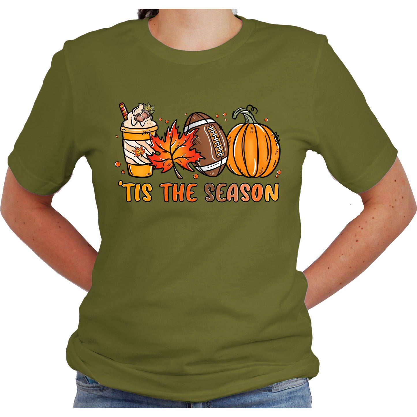 'Tis The Season Football Pumpkin Casual T-Shirt