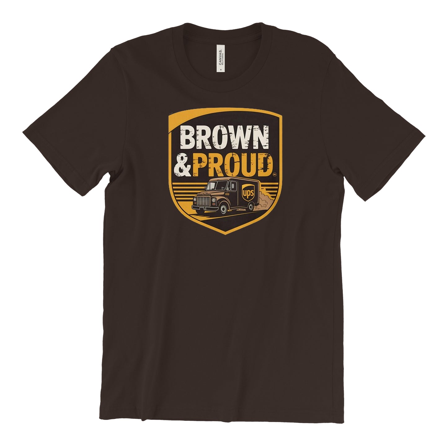 UPS brown and proud shirt with delivery driver graphic design