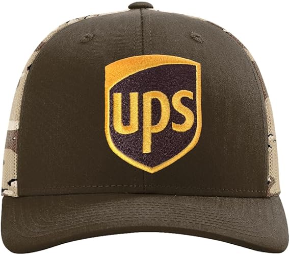 UPS camo back hat for delivery drivers and uniform workwear