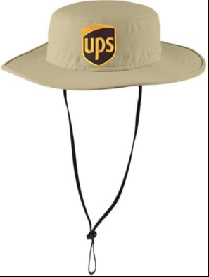 UPS logo bucket hat for delivery driver costume accessory