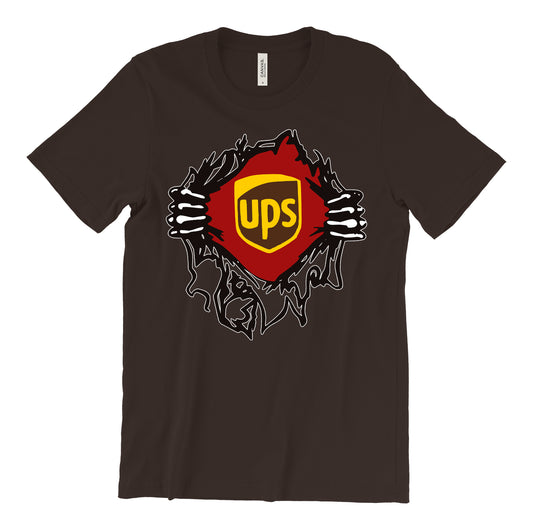 UPS logo shirt with ripped design costume