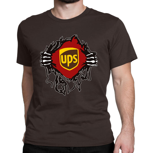 UPS logo shirt with ripped design costume