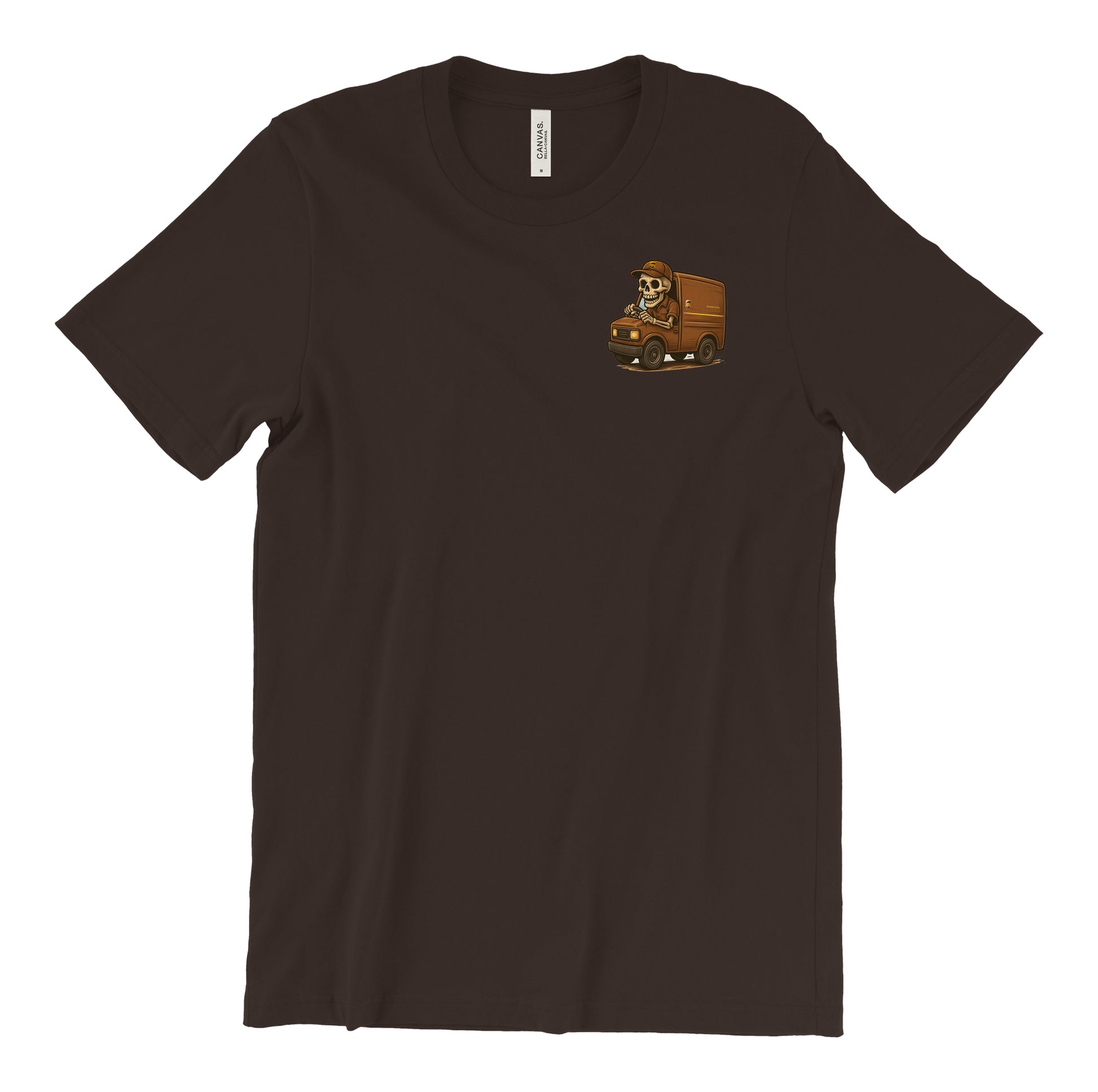 UPS skull truck shirt with delivery driver graphic design