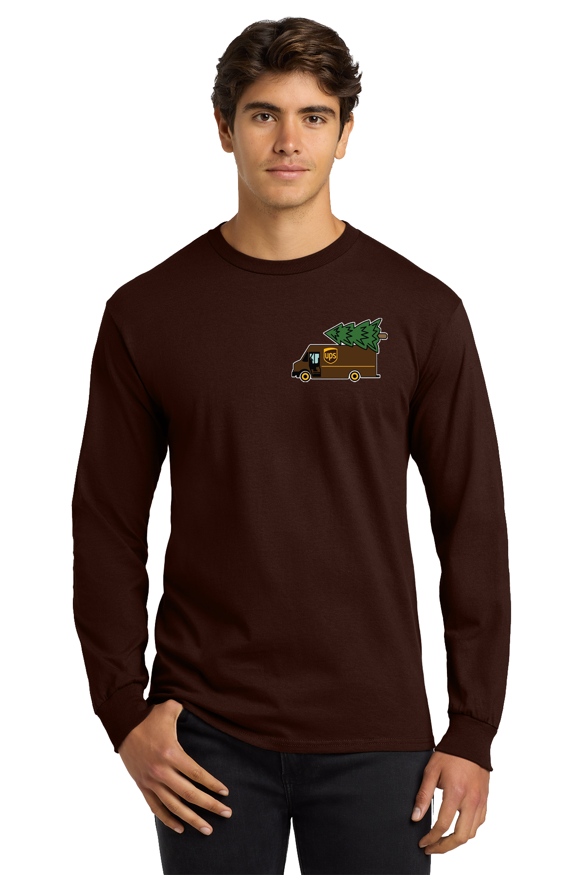 UPS Christmas Truck Brown Long Sleeve T-Shirt 🎄