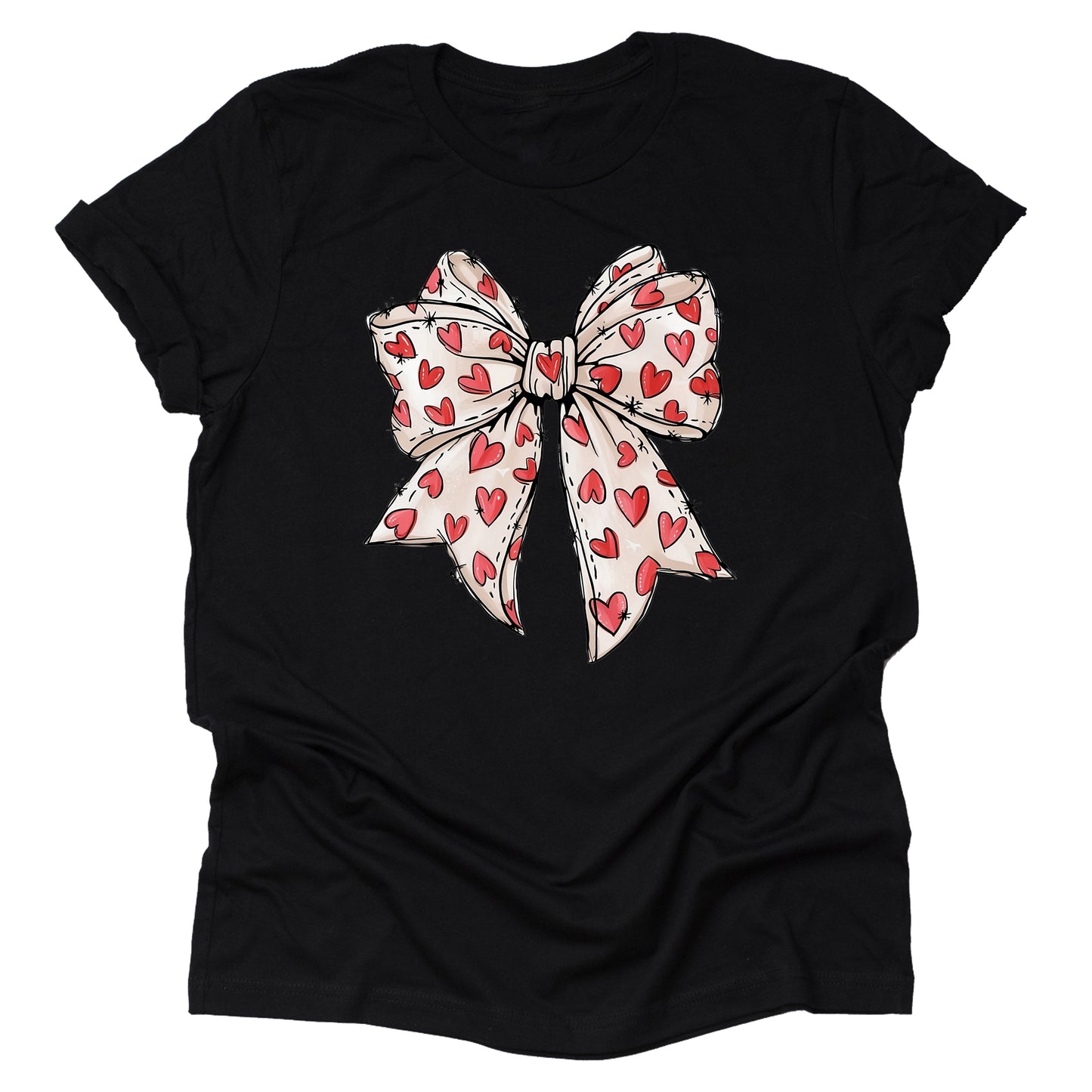 Heart Bow Design Casual Short Sleeve Shirt for Valentine