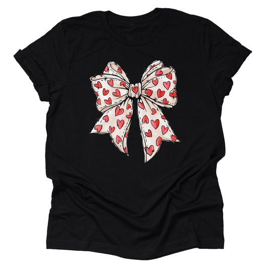 Heart Bow Design Casual Short Sleeve Shirt for Valentine