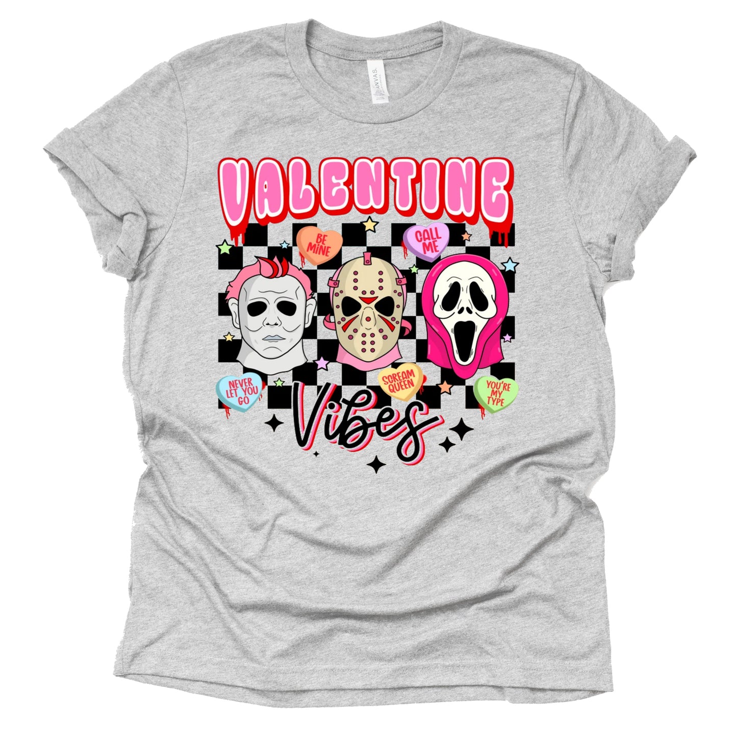 Horror Movie Valentine Vibes Graphic Tee Shirt