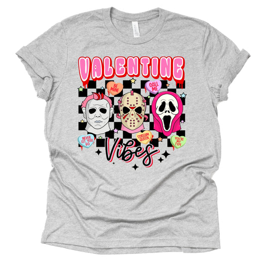 Horror Movie Valentine Vibes Graphic Tee Shirt