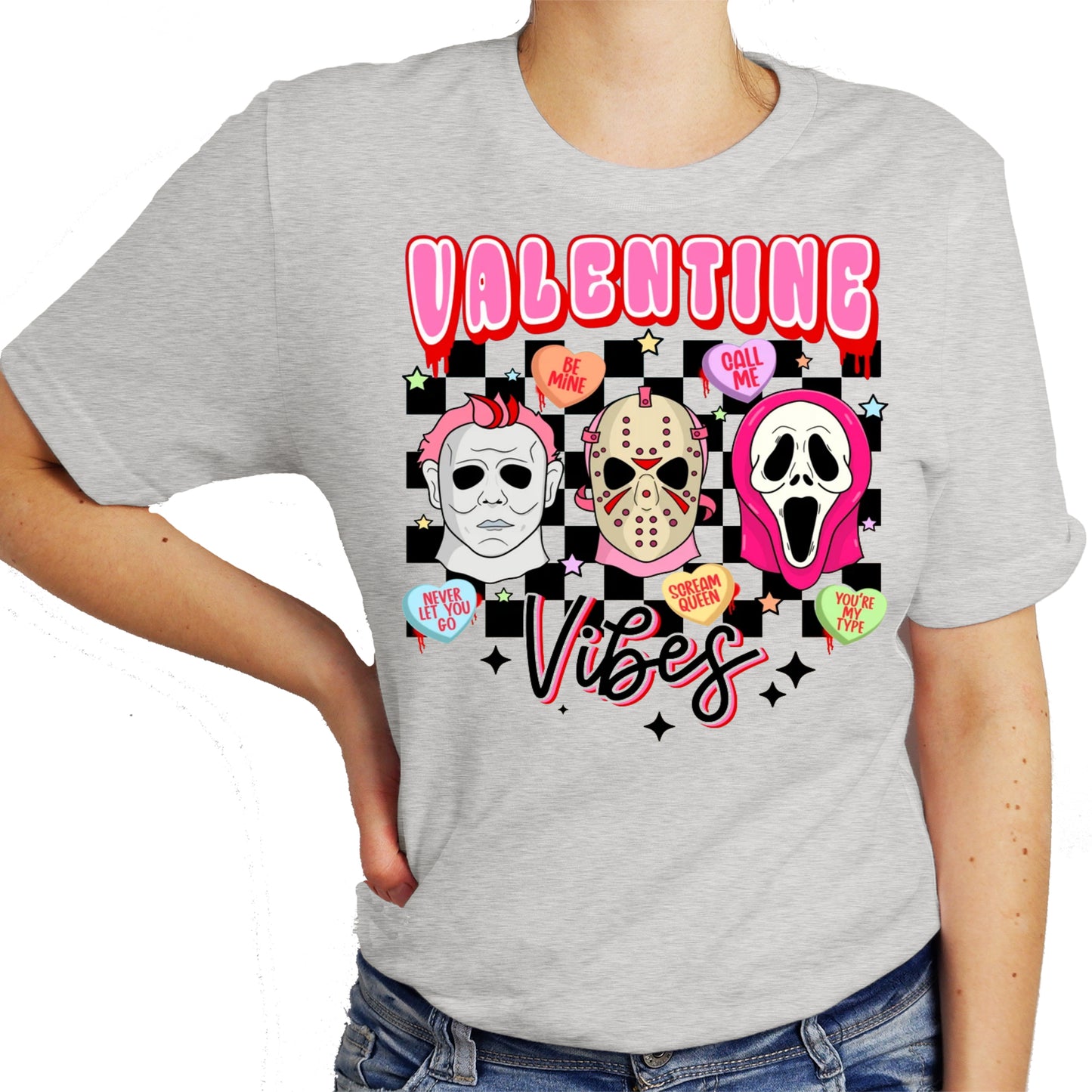 Horror Movie Valentine Vibes Graphic Tee Shirt