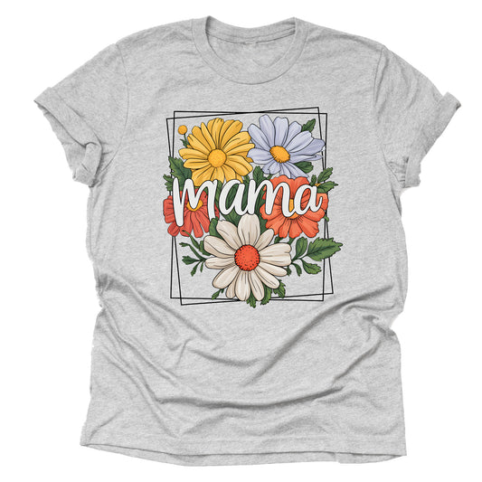 Vintage Floral Mama Casual T-Shirt for Mother's Day