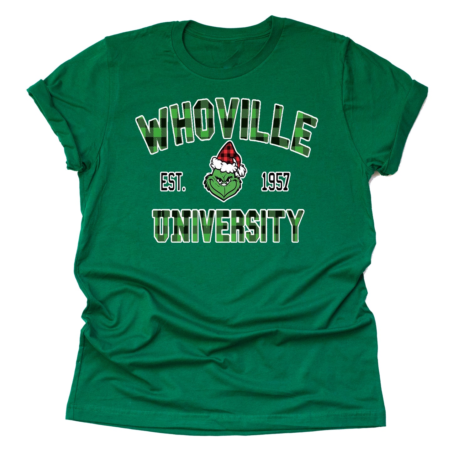 Whoville University Grinch Christmas Shirt Short Sleeve
