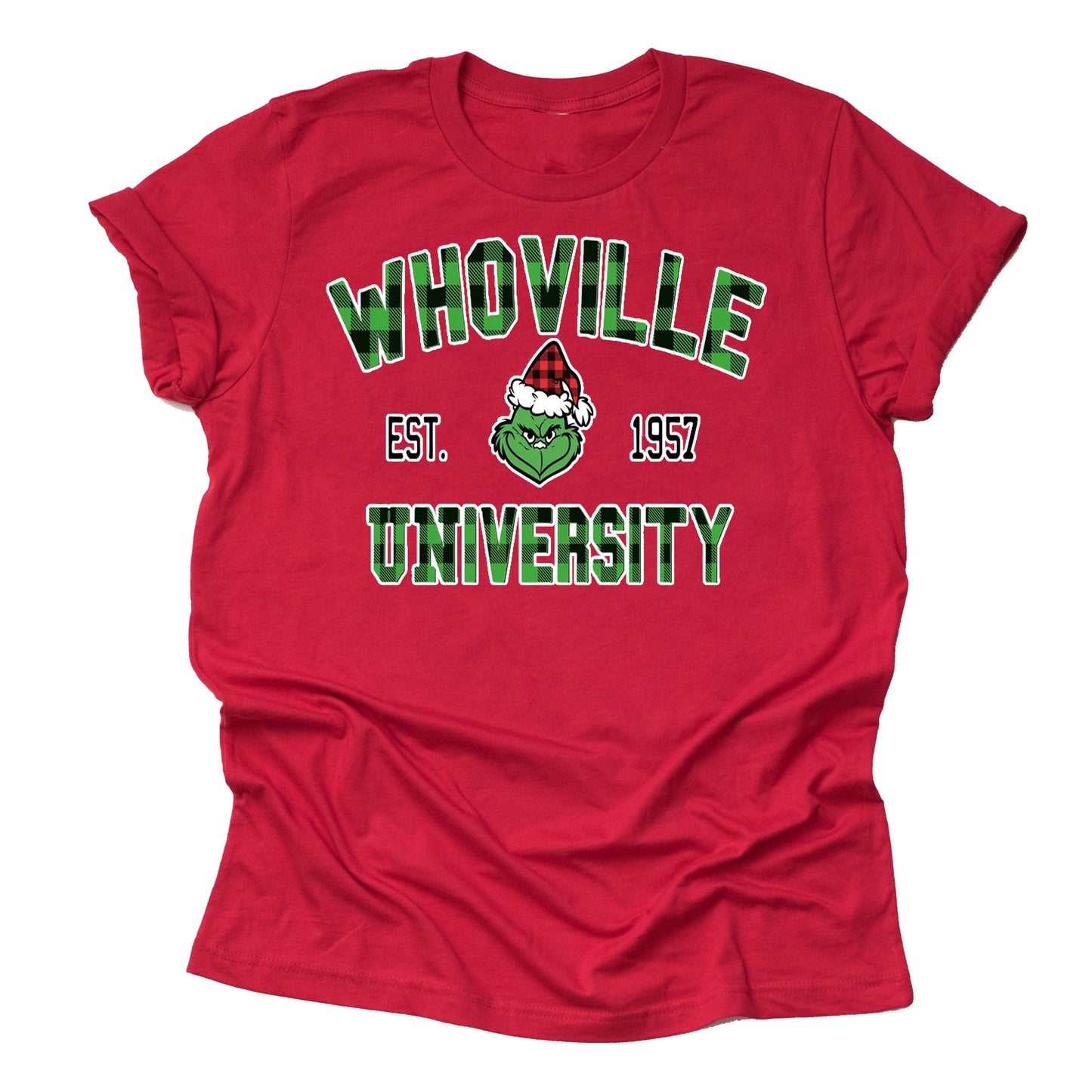 Whoville University Grinch Christmas Shirt Short Sleeve