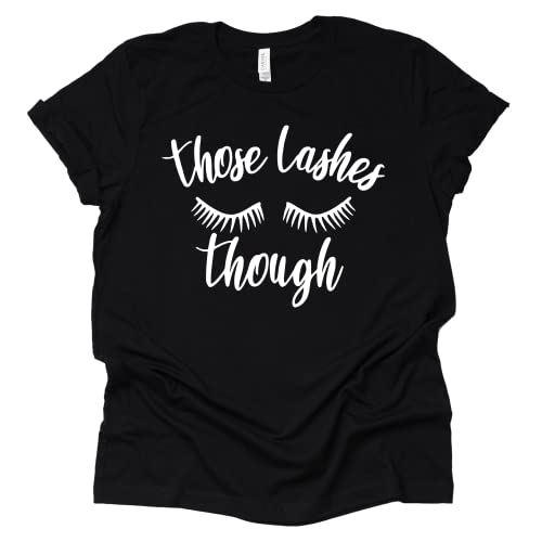 Women's Eyelash Graphic Shirt - Trendy Black Makeup Tee