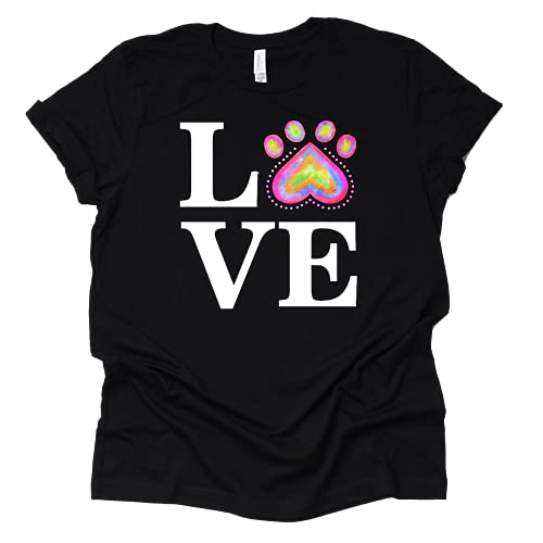Love Paw Print Tie Dye Shirt for Pet Lovers