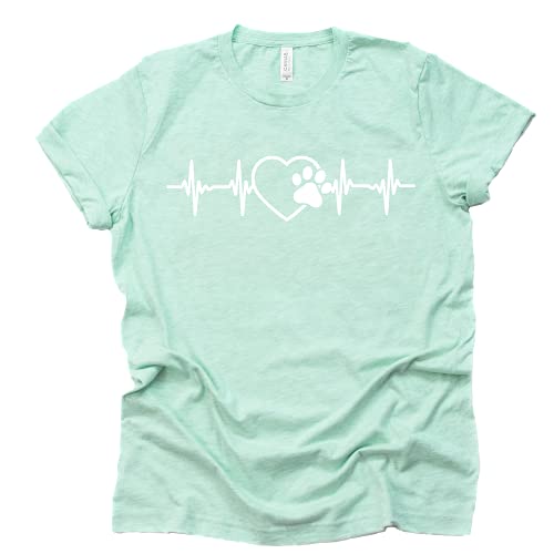 Paw Print Heartbeat Vet Tech T-Shirt for Pet Lovers