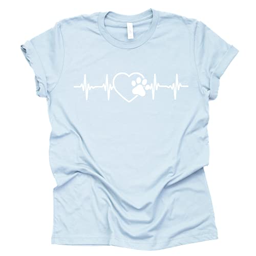 Paw Print Heartbeat Vet Tech T-Shirt for Pet Lovers