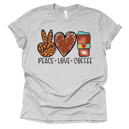 Peace Love Coffee T-Shirt for Women – Cute Casual Tee