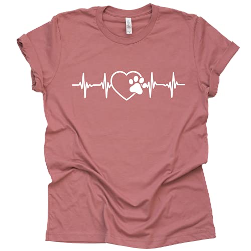 Paw Print Heartbeat Vet Tech T-Shirt for Pet Lovers