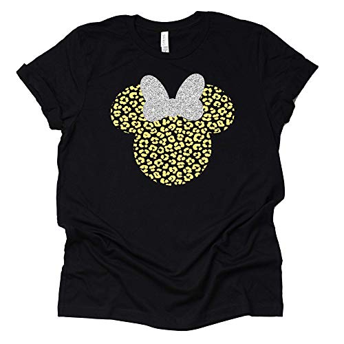 Leopard Minnie Shirt with Glitter Bow – Casual Tee