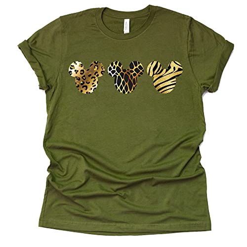 Leopard Print Mickey Shirt – Trendy Graphic Tee for Women