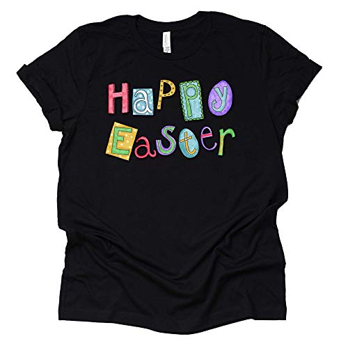 Happy Easter Colorful Graphic Tee for Women