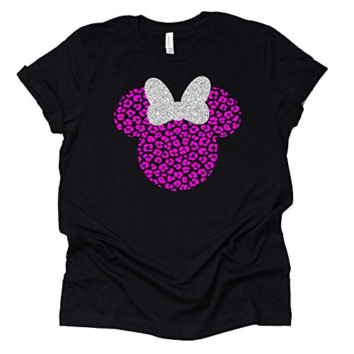 Leopard Minnie Shirt with Glitter Bow – Casual Tee