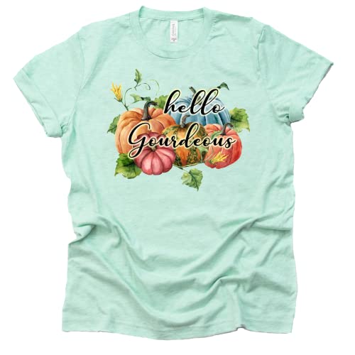 Thankful Printed T-Shirt with Stacked Pumpkins