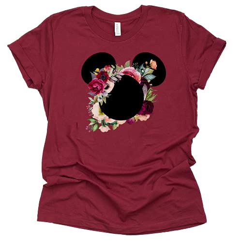 Mickey Floral Shirt - Boho Graphic Tee for Women
