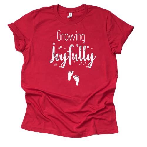 Growing Joyfully Christmas Pregnancy Announcement Shirt