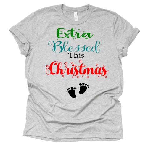 Extra Blessed Christmas Pregnancy Announcement T-Shirt