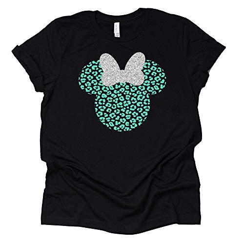 Leopard Minnie Shirt with Glitter Bow – Casual Tee