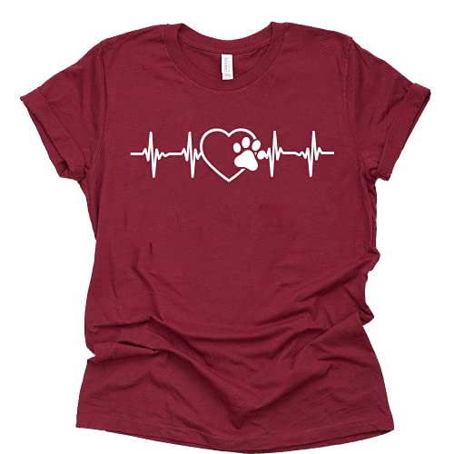 Paw Print Heartbeat Vet Tech T-Shirt for Pet Lovers