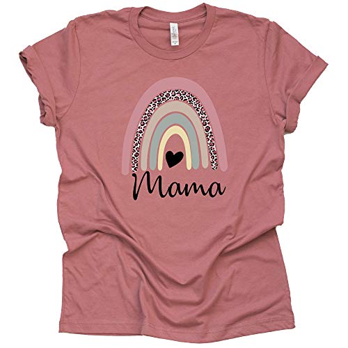 Mama Rainbow Shirt Casual Tee for Vintage Moms