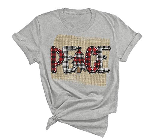 Buffalo Plaid Peace Graphic Tee - Stylish & Comfy