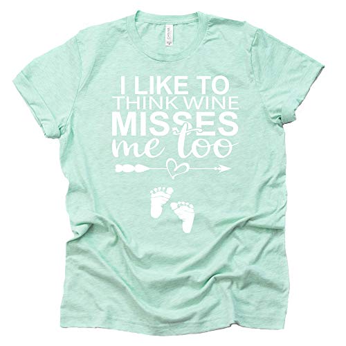 Pregnancy Announcement Funny Shirt – Wine Misses Me Too