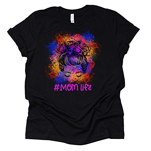 Mom Life Shirt - Cute Messy Bun Graphic Tee for Women