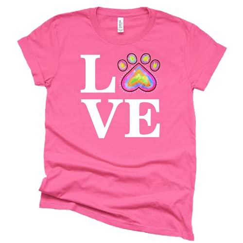 Love Paw Print Tie Dye Shirt for Pet Lovers