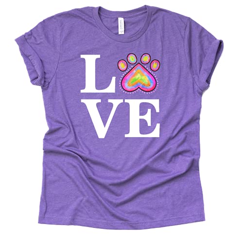 Love Paw Print Tie Dye Shirt for Pet Lovers